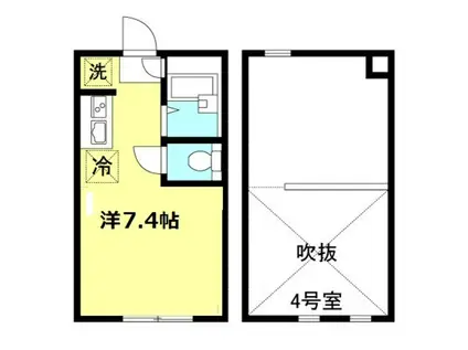 EVERFRESH柿生(ワンルーム/2階)の間取り写真