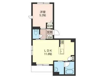 ENGLEWOOD/イングルウッド(1LDK/1階)の間取り写真