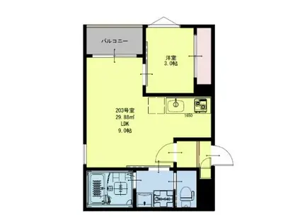 REGALEST FIRST咲(1LDK/2階)の間取り写真