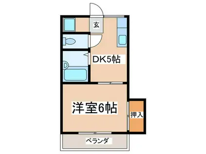 メゾン景風(1DK/2階)の間取り写真