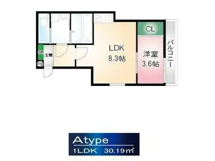 AMLUXII(1LDK/1階)の間取り写真