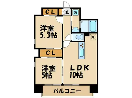 DUALEA(2LDK/5階)の間取り写真