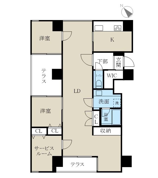 ザ・パーク1番堀(2SLDK/10階)の間取り写真