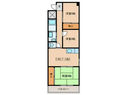 第二中野コーポラス(3DK/3階)の間取り写真