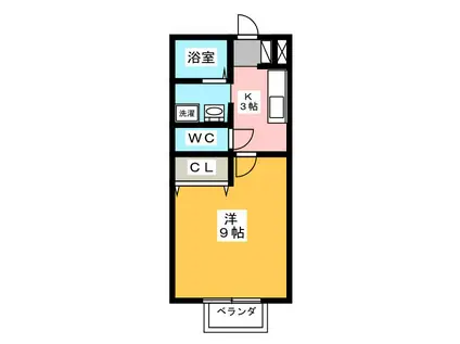 セントラルパーク・ウエスト(1K/1階)の間取り写真