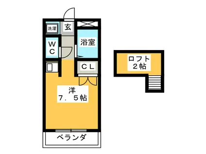 フローレス雨屋(ワンルーム/3階)の間取り写真