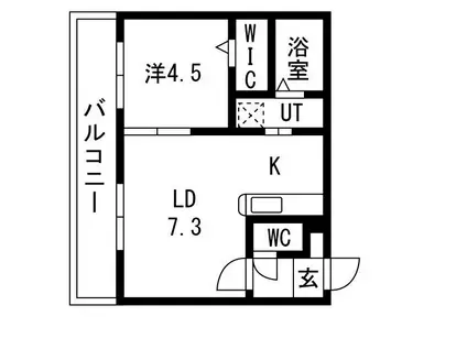 URBAN STAGE 北20条(1LDK/4階)の間取り写真
