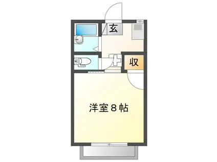 ホープIII(1K/2階)の間取り写真