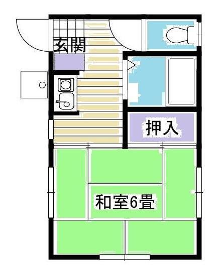 ホワイトビーズセブン(1K/1階)の間取り写真