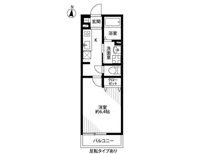 アムール MIWA(1K/2階)の間取り写真