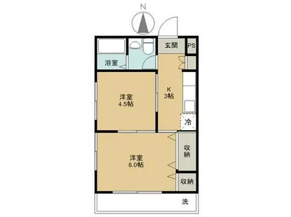 第3高橋マンション(2K/2階)の間取り写真