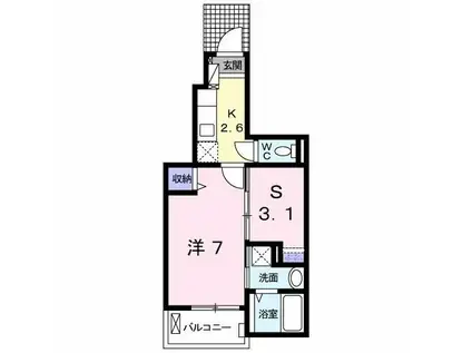 エクスクルーシブIV(1SK/1階)の間取り写真
