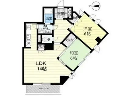 シロハイヌ門戸(2LDK/3階)の間取り写真