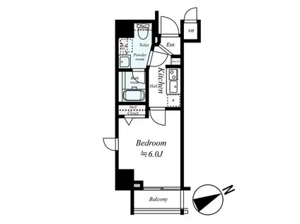 LE′A川崎壱番館(1K/12階)の間取り写真