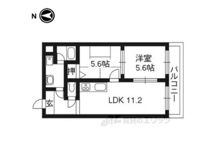 DU四条(2LDK/5階)の間取り写真