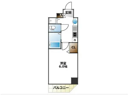 スワンズシティ難波南(1K/8階)の間取り写真