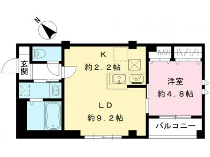 SOLANA DEUX(1LDK/1階)の間取り写真