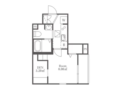 メテオール(1LK/1階)の間取り写真