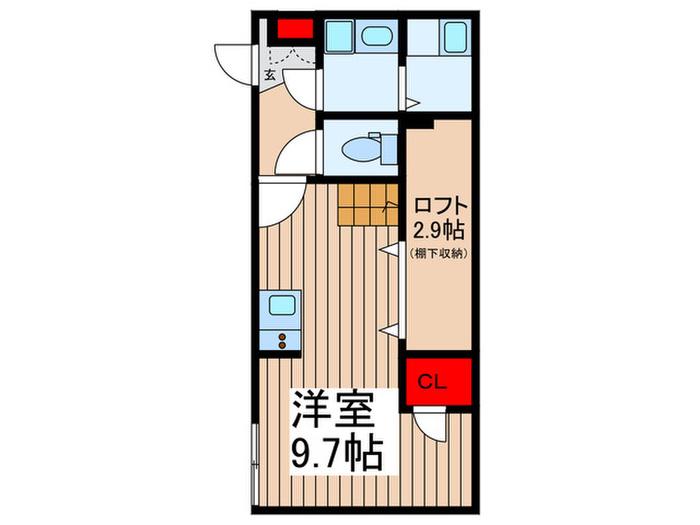 FAIR東向島(ワンルーム/2階)の間取り写真