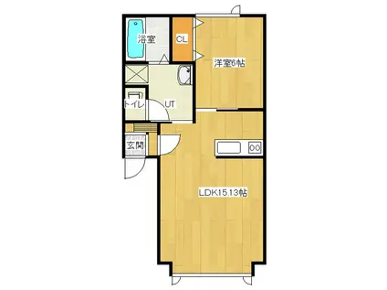 サンフィット(1LDK/2階)の間取り写真