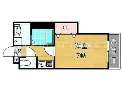 Mプラザ香里参番館(1K/4階)の間取り写真
