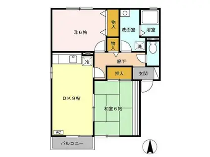 シュトラーレン高野ABC(2DK/2階)の間取り写真