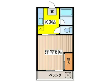 ニュータナベ第一(1K/2階)の間取り写真
