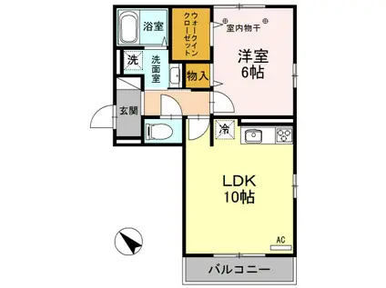 D AI(1LDK/3階)の間取り写真