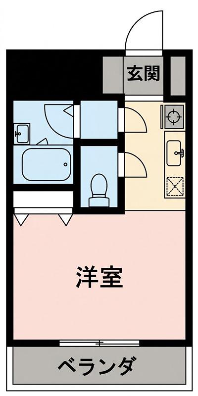 YKTビル(1K/2階)の間取り写真