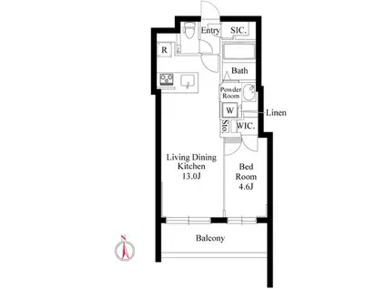 グランパセオ西麻布(1LDK/3階)の間取り写真