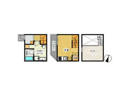 ウイングコート本城(1SK/1階)の間取り写真