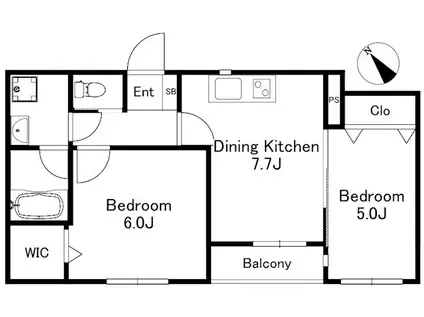 KASHIWA PLACE(2DK/3階)の間取り写真