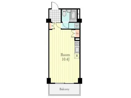 パティオス8番街(ワンルーム/1階)の間取り写真