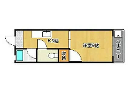 ステーションビルII(1K/4階)の間取り写真