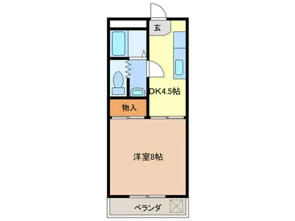 江戸橋ロイヤルハイツ(1DK/4階)の間取り写真