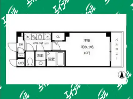 パルテデルマーレ(1K/3階)の間取り写真