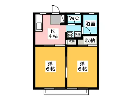 ファミールスズキ(2DK/2階)の間取り写真