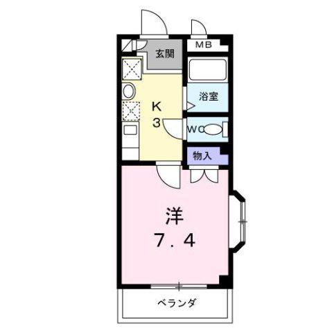 リヴェールMAKIII(1K/1階)の間取り写真