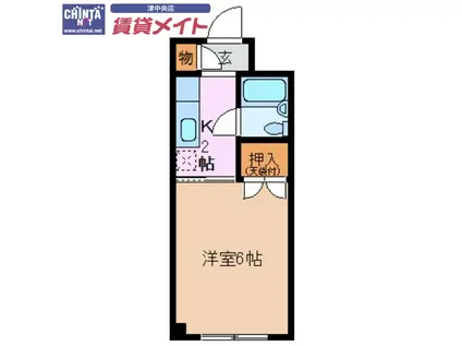 フィオーレ一身田(1K/3階)の間取り写真