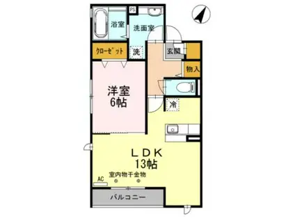 エテルナ瑞江(1LDK/3階)の間取り写真