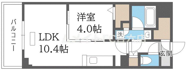 アーバネックス東梅田(1LDK/10階)の間取り写真