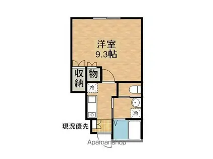 TYLER(1K/1階)の間取り写真