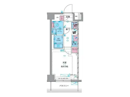 ジェノヴィアお花茶屋IIスカイガーデン(1K/3階)の間取り写真