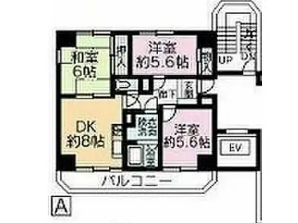 リエス新宿町(3DK/4階)の間取り写真