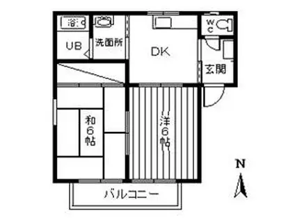 ベルニナ(2DK/1階)の間取り写真