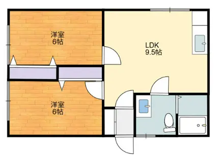ラ・シェモア(2LDK/2階)の間取り写真