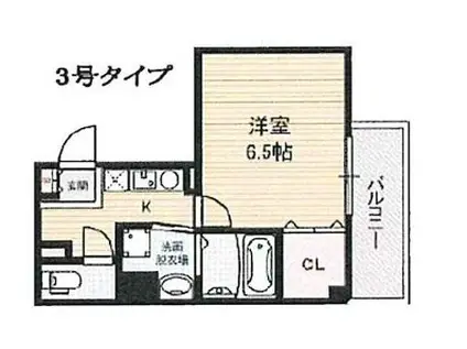 ハルあみだいけ(1K/5階)の間取り写真