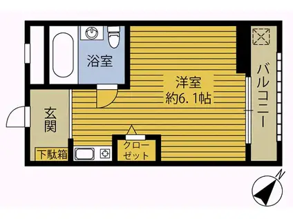 プロスぺリタ金池A(ワンルーム/3階)の間取り写真