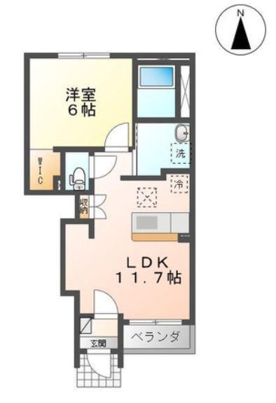 リバープレイスST(1LDK/1階)の間取り写真