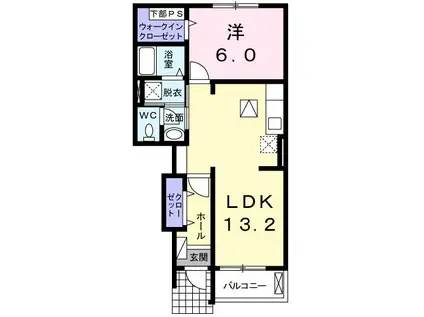 グリエンジュ(1LDK/1階)の間取り写真